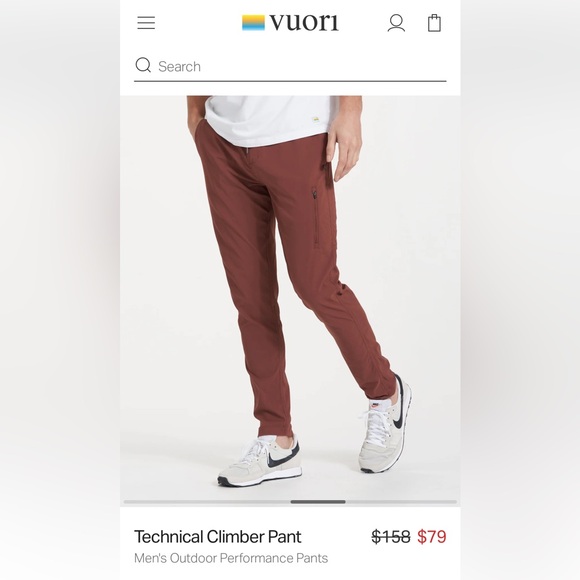 Vuori Technical Climber Pant - Cedar - size M - Picture 9 of 15